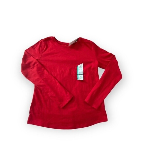 Kids Red Long Sleeve Shirt Size LG 10/12 - Picture 1 of 4